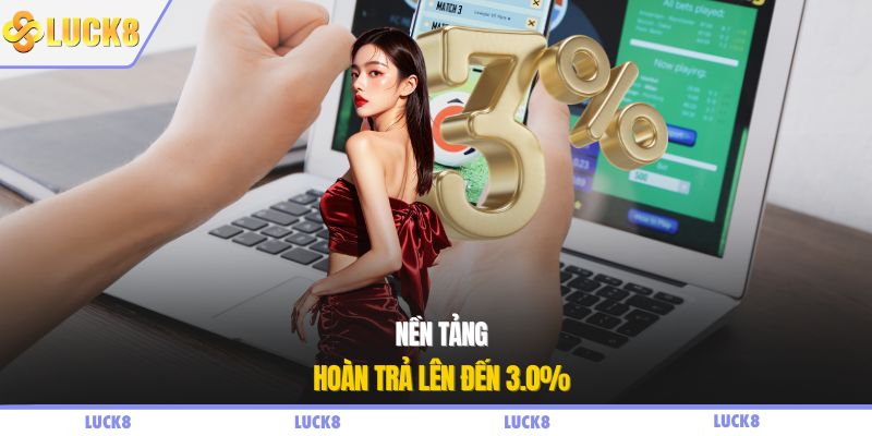 Nền tảng hoàn trả lên đến 3.0%